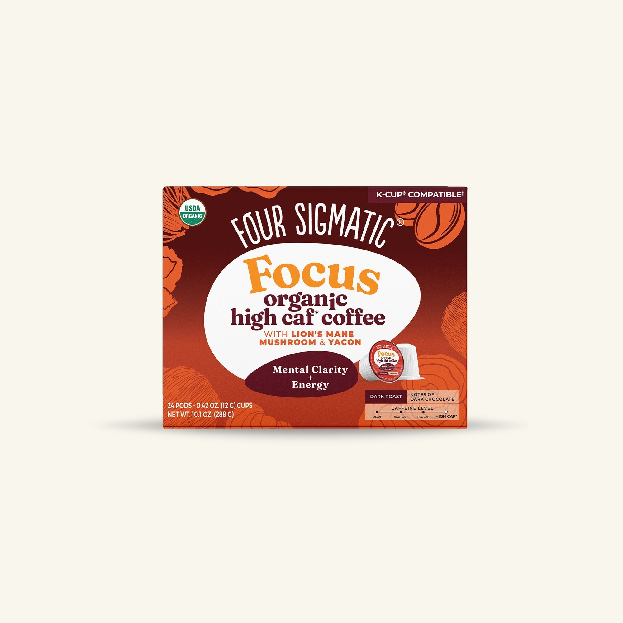 Focus High Caf Coffee Pods (24ct) - For Daily Energy