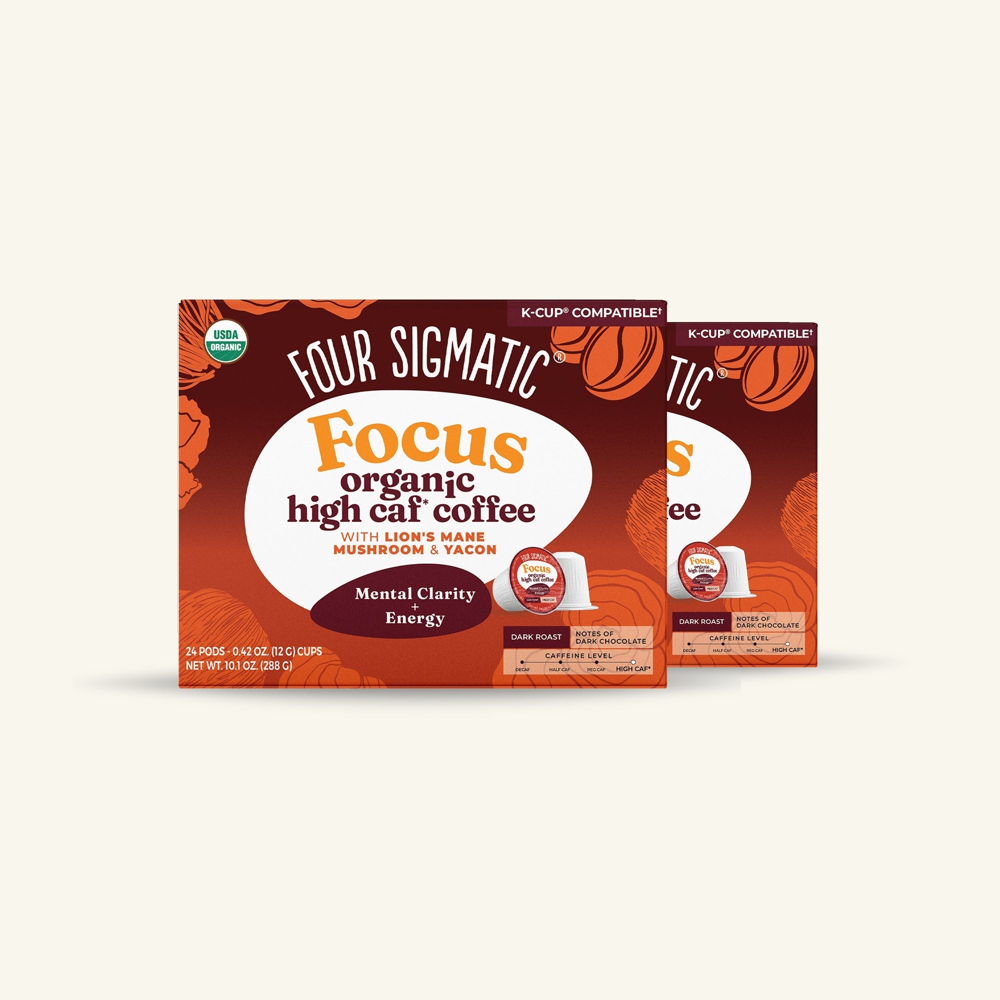 Focus High Caf Coffee Pods (24ct) - For Daily Energy