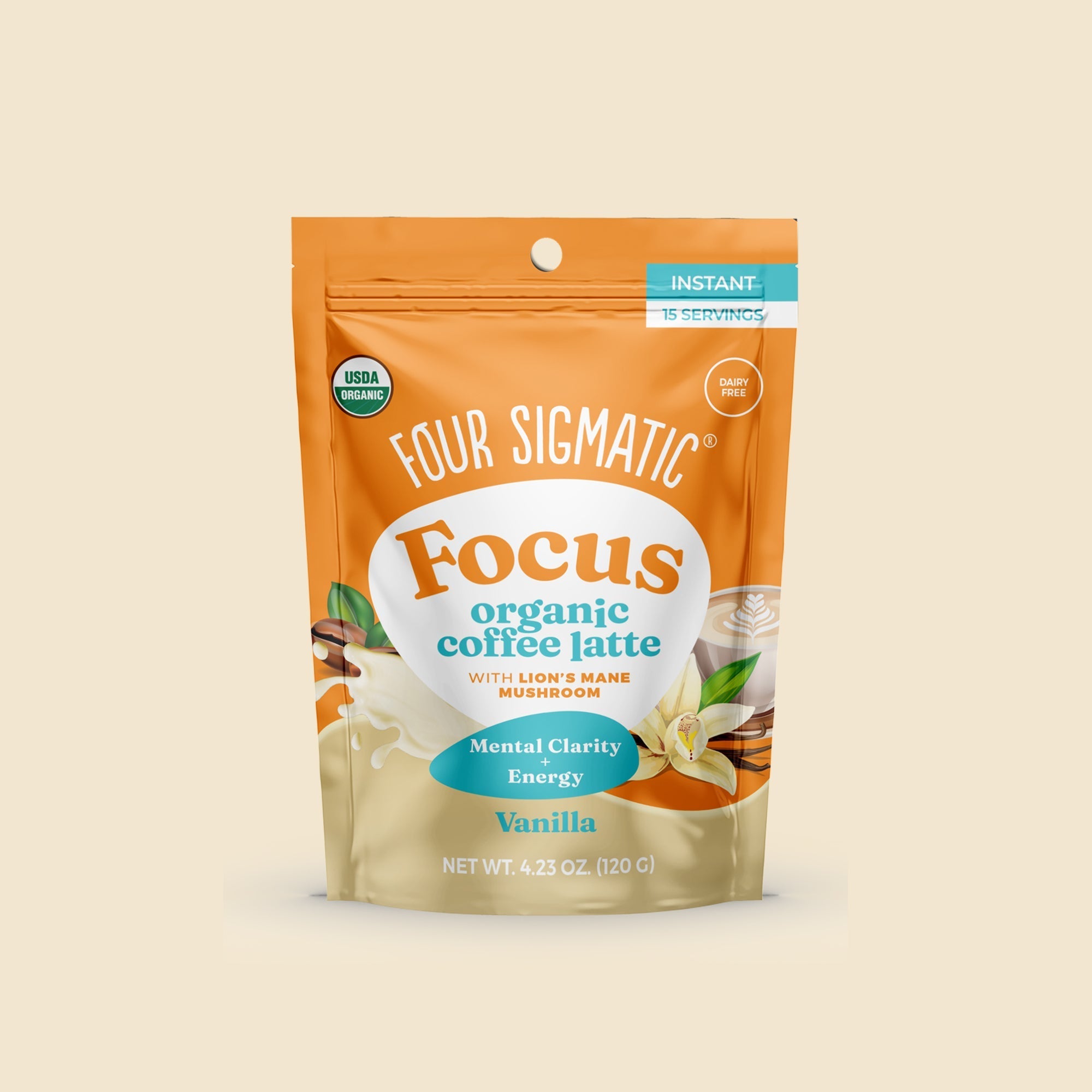 Focus Organic Coffee Latte - Vanilla - Daily Brew